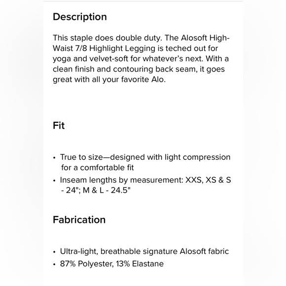 Alosoft high-waist 7/8 highlight legging - Picture 3 of 6